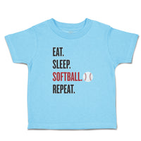 Cute Toddler Clothes Eat. Sleep. Softball. Repeat. Sports Ball Toddler Shirt