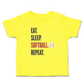 Cute Toddler Clothes Eat. Sleep. Softball. Repeat. Sports Ball Toddler Shirt