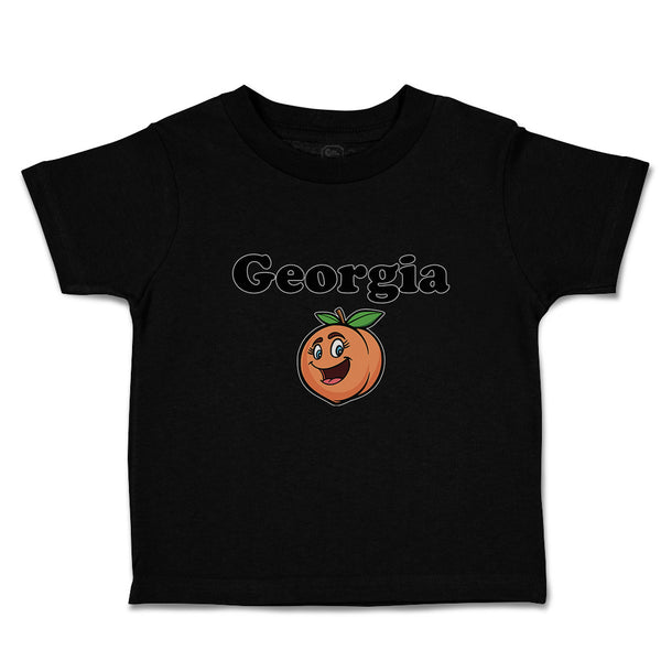 Toddler Clothes Georgia Country Name with Pumpkin Funny Face Toddler Shirt