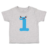 Toddler Clothes Numeric 1 Shows Birthday Sign with Funny Face Toddler Shirt