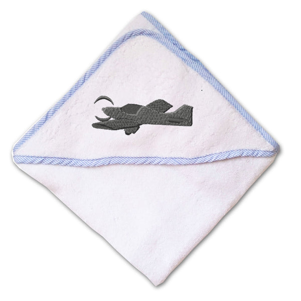 Baby Hooded Towel Low-Wing Airplane Embroidery Kids Bath Robe Cotton - Cute Rascals
