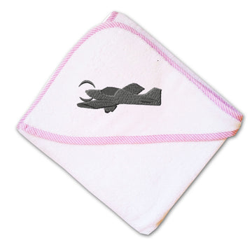 Baby Hooded Towel Low-Wing Airplane Embroidery Kids Bath Robe Cotton