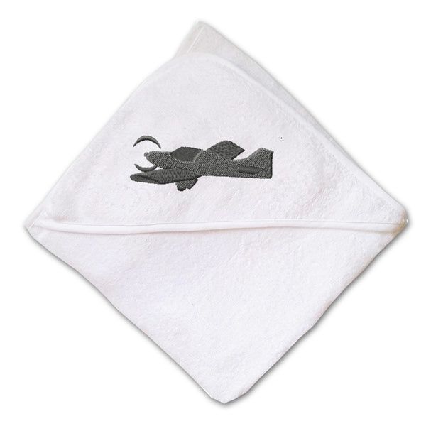 Baby Hooded Towel Low-Wing Airplane Embroidery Kids Bath Robe Cotton - Cute Rascals