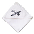 Baby Hooded Towel Military Plane #47 Embroidery Kids Bath Robe Cotton