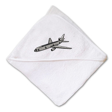 Baby Hooded Towel Kc-10 Aircraft Embroidery Kids Bath Robe Cotton