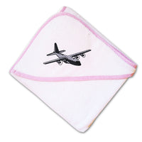 Baby Hooded Towel C-130 Aircraft Embroidery Kids Bath Robe Cotton - Cute Rascals