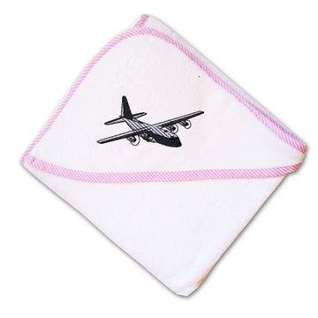 Baby Hooded Towel C-130 Aircraft Embroidery Kids Bath Robe Cotton