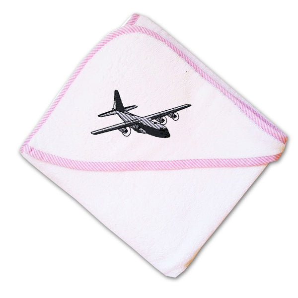 Baby Hooded Towel C-130 Aircraft Embroidery Kids Bath Robe Cotton - Cute Rascals