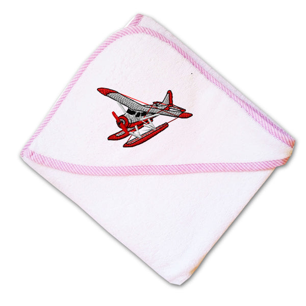 Baby Hooded Towel Pontoon Plane Embroidery Kids Bath Robe Cotton - Cute Rascals