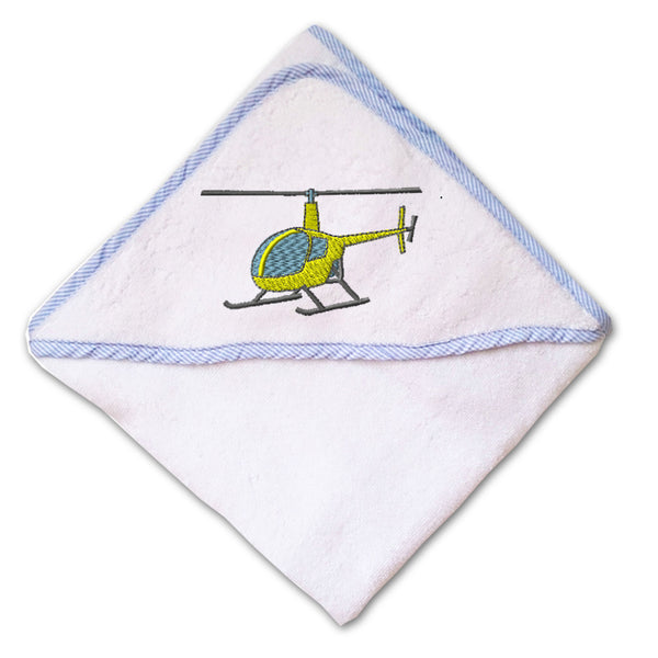 Baby Hooded Towel Sightseeing Helicopter Embroidery Kids Bath Robe Cotton - Cute Rascals