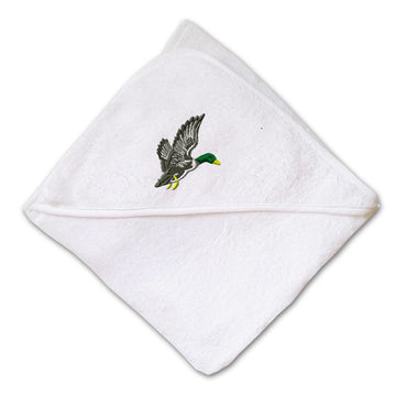 Baby Hooded Towel Flying Duck Embroidery Kids Bath Robe Cotton