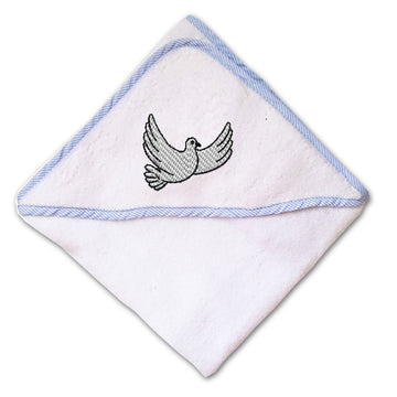 Baby Hooded Towel Dove A Embroidery Kids Bath Robe Cotton