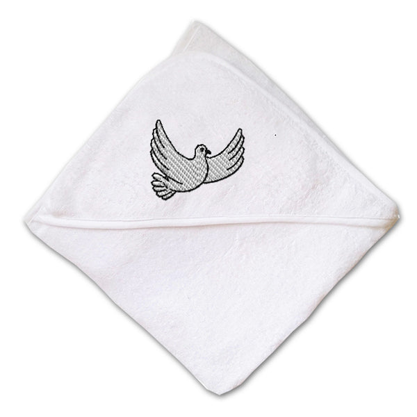 Baby Hooded Towel Dove A Embroidery Kids Bath Robe Cotton - Cute Rascals
