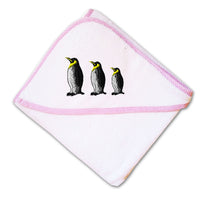 Baby Hooded Towel Penguin Family Embroidery Kids Bath Robe Cotton - Cute Rascals