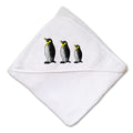 Baby Hooded Towel Penguin Family Embroidery Kids Bath Robe Cotton