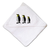 Baby Hooded Towel Penguin Family Embroidery Kids Bath Robe Cotton - Cute Rascals