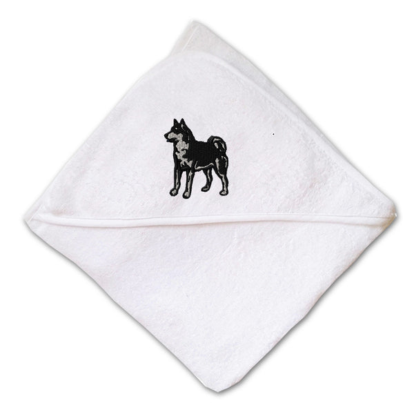 Baby Hooded Towel Siberian Husky Dog A Embroidery Kids Bath Robe Cotton - Cute Rascals