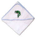 Baby Hooded Towel Fish Sea Bass Embroidery Kids Bath Robe Cotton