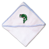 Baby Hooded Towel Fish Sea Bass Embroidery Kids Bath Robe Cotton - Cute Rascals