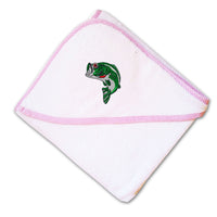 Baby Hooded Towel Fish Sea Bass Embroidery Kids Bath Robe Cotton - Cute Rascals
