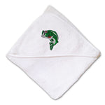 Baby Hooded Towel Fish Sea Bass Embroidery Kids Bath Robe Cotton - Cute Rascals