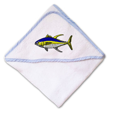 Baby Hooded Towel Tuna Embroidery Kids Bath Robe Cotton