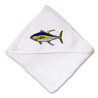 Baby Hooded Towel Tuna Embroidery Kids Bath Robe Cotton - Cute Rascals