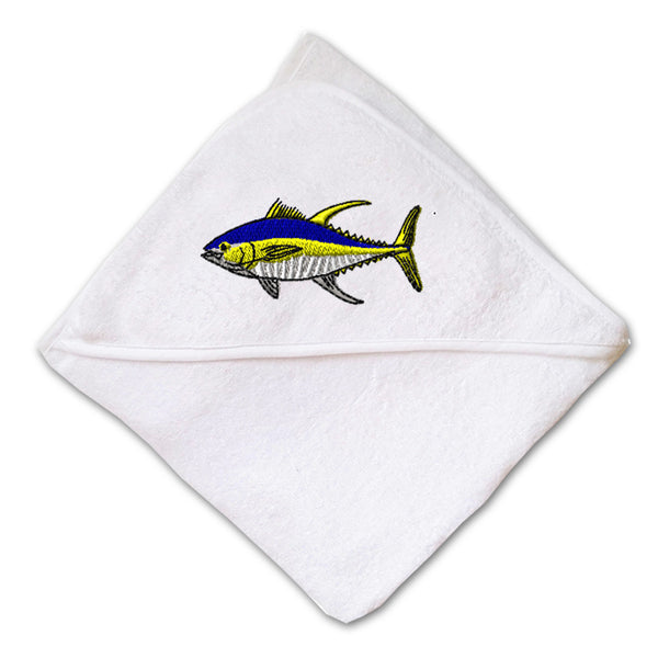 Baby Hooded Towel Tuna Embroidery Kids Bath Robe Cotton - Cute Rascals