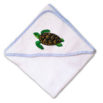 Baby Hooded Towel Sea Turtle A Embroidery Kids Bath Robe Cotton - Cute Rascals