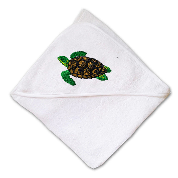 Baby Hooded Towel Sea Turtle A Embroidery Kids Bath Robe Cotton - Cute Rascals