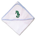 Baby Hooded Towel Sea Horse D Embroidery Kids Bath Robe Cotton