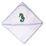 Baby Hooded Towel Sea Horse D Embroidery Kids Bath Robe Cotton - Cute Rascals