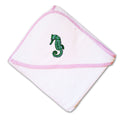 Baby Hooded Towel Sea Horse D Embroidery Kids Bath Robe Cotton