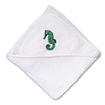 Baby Hooded Towel Sea Horse D Embroidery Kids Bath Robe Cotton - Cute Rascals