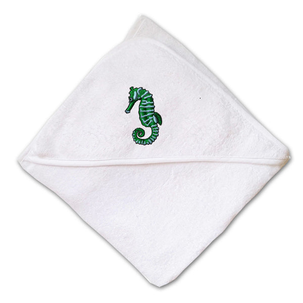 Baby Hooded Towel Sea Horse D Embroidery Kids Bath Robe Cotton - Cute Rascals