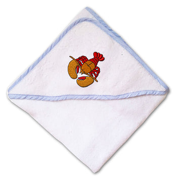 Baby Hooded Towel Lobster A Embroidery Kids Bath Robe Cotton