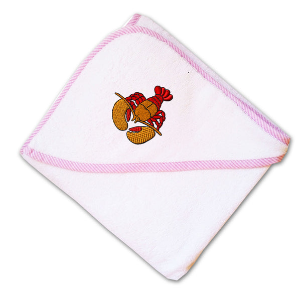 Baby Hooded Towel Lobster A Embroidery Kids Bath Robe Cotton - Cute Rascals