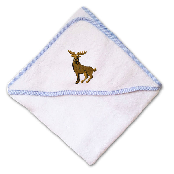 Baby Hooded Towel Deer A Embroidery Kids Bath Robe Cotton - Cute Rascals