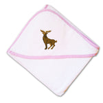 Baby Hooded Towel Deer A Embroidery Kids Bath Robe Cotton - Cute Rascals