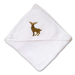 Baby Hooded Towel Deer A Embroidery Kids Bath Robe Cotton - Cute Rascals