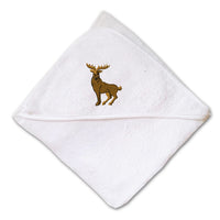 Baby Hooded Towel Deer A Embroidery Kids Bath Robe Cotton - Cute Rascals