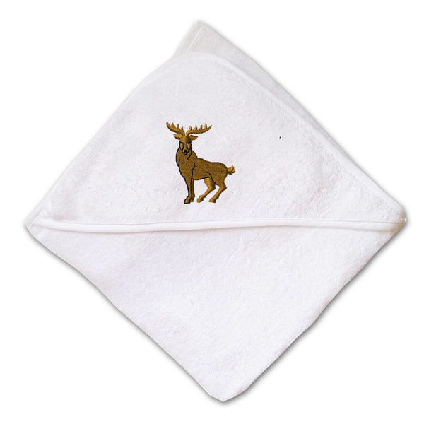 Baby Hooded Towel Deer A Embroidery Kids Bath Robe Cotton - Cute Rascals