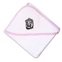 Baby Hooded Towel Lion Face A Embroidery Kids Bath Robe Cotton - Cute Rascals