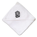 Baby Hooded Towel Lion Face A Embroidery Kids Bath Robe Cotton - Cute Rascals