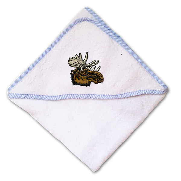 Baby Hooded Towel Moose A Embroidery Kids Bath Robe Cotton - Cute Rascals