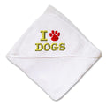 Baby Hooded Towel I Love Dogs Embroidery Kids Bath Robe Cotton