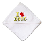 Baby Hooded Towel I Love Dogs Embroidery Kids Bath Robe Cotton - Cute Rascals