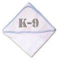 Baby Hooded Towel K-9 Silver Logo Embroidery Kids Bath Robe Cotton