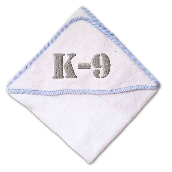 Baby Hooded Towel K-9 Silver Logo Embroidery Kids Bath Robe Cotton - Cute Rascals