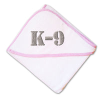 Baby Hooded Towel K-9 Silver Logo Embroidery Kids Bath Robe Cotton - Cute Rascals
